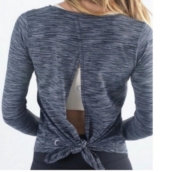 Zyia Ash Split Back Long Sleeve - Charcoal / Black - Picture 8 of 9